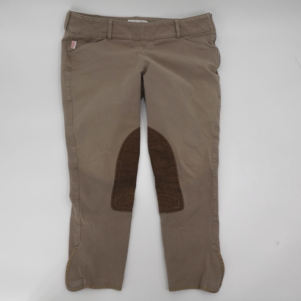 The Tailored Sportsman Riding Breeches Pants Womens 32 Tan Slim Suede Knee Patch